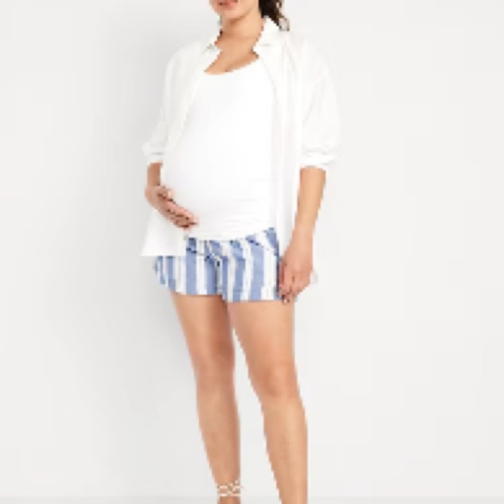 Maternity Crinkle Gauze Pull-On Shorts